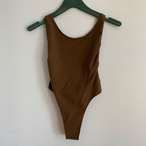 AMERICAN APPAREL Deep Cut Bodysuit - Nude 2